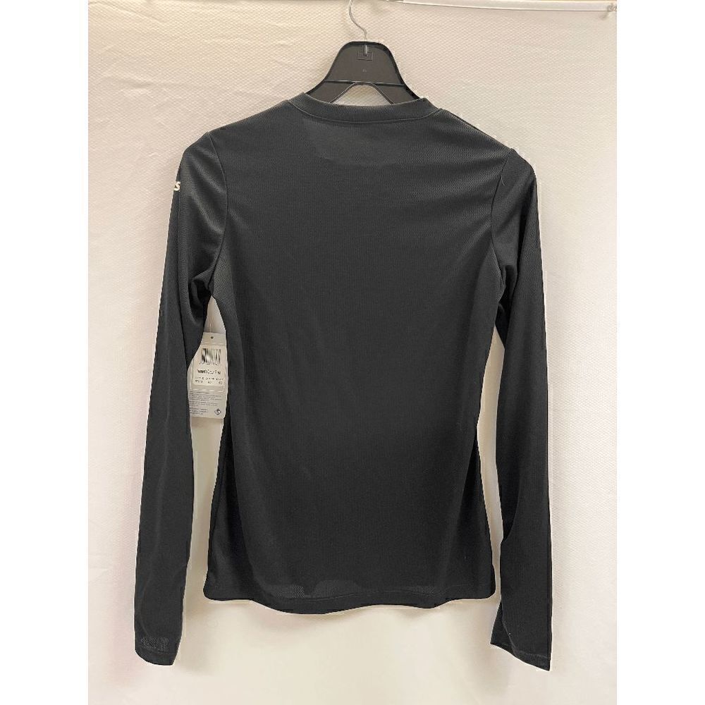 Asics Womens Pullover V-neck Long Sleeve Activewear Tshirt Black Extra Small NWT - Picture 3 of 3